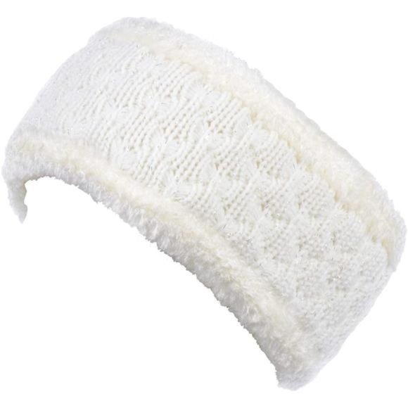 Womens Winter Cable Plush Warm Fleece Lined Knit Gloves & Headband 2 Pieces Set main image 5